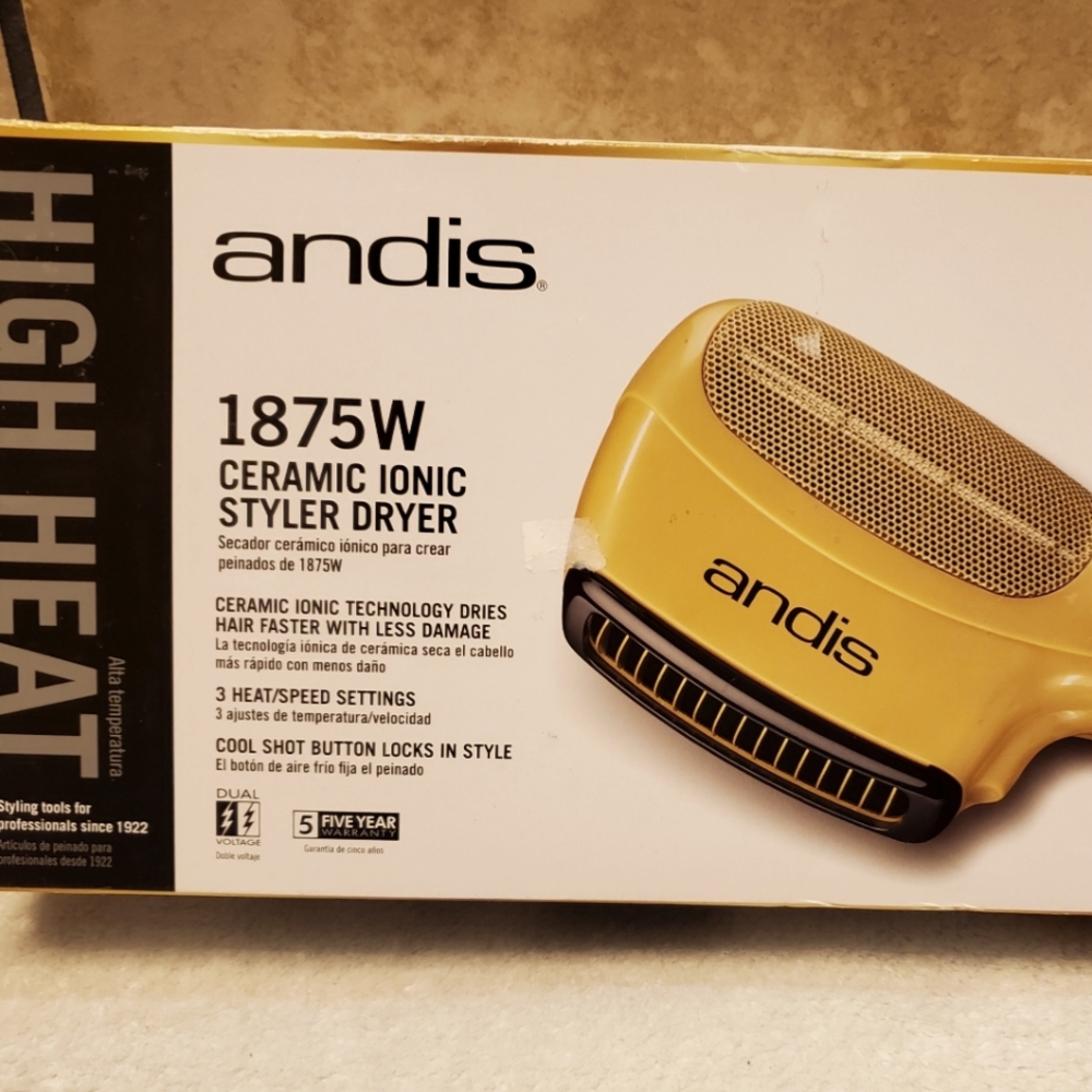 andis 1875 Watt Ceramic Ionic Styler Hair Dryer Black